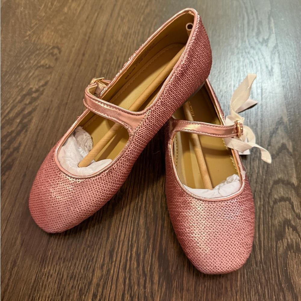 Crewcuts Shimmering Sequin Pink Mary Jane Shoes, NWT